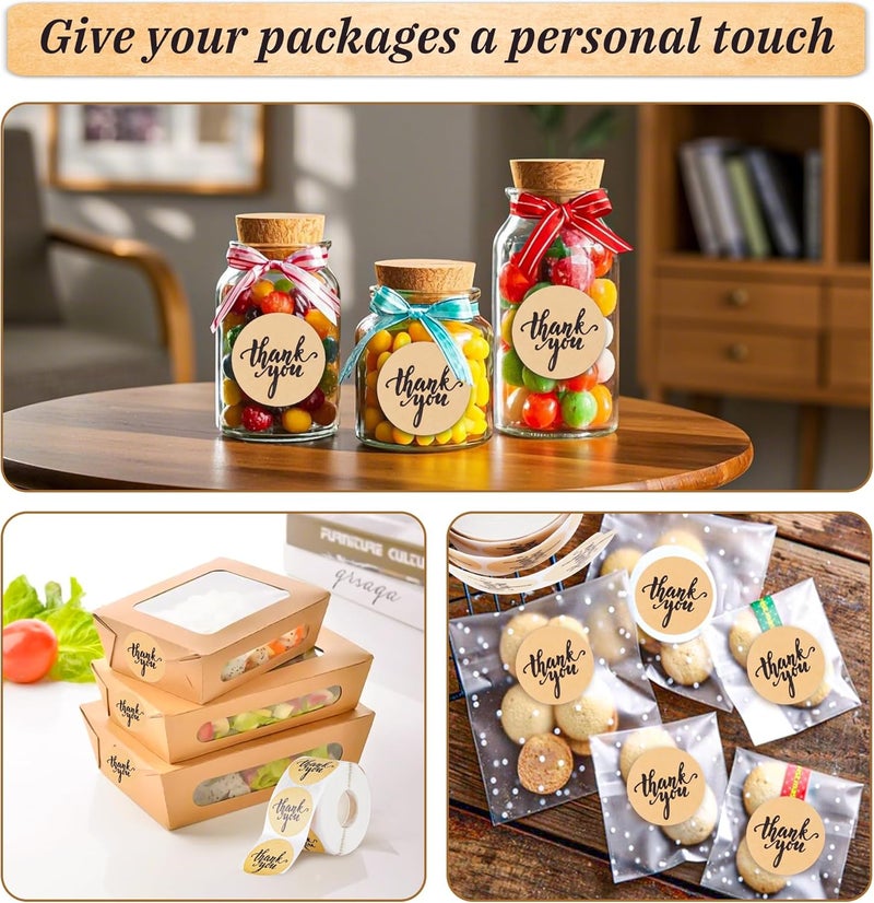 WOYAOBD 500Pcs Thank You Stickers for Packaging, 1.5 Inch Self-Adhesive Envelope Sticker for Small Business, Gifts, Weddings, Party, Boutiques, Label Stickers - Image 4